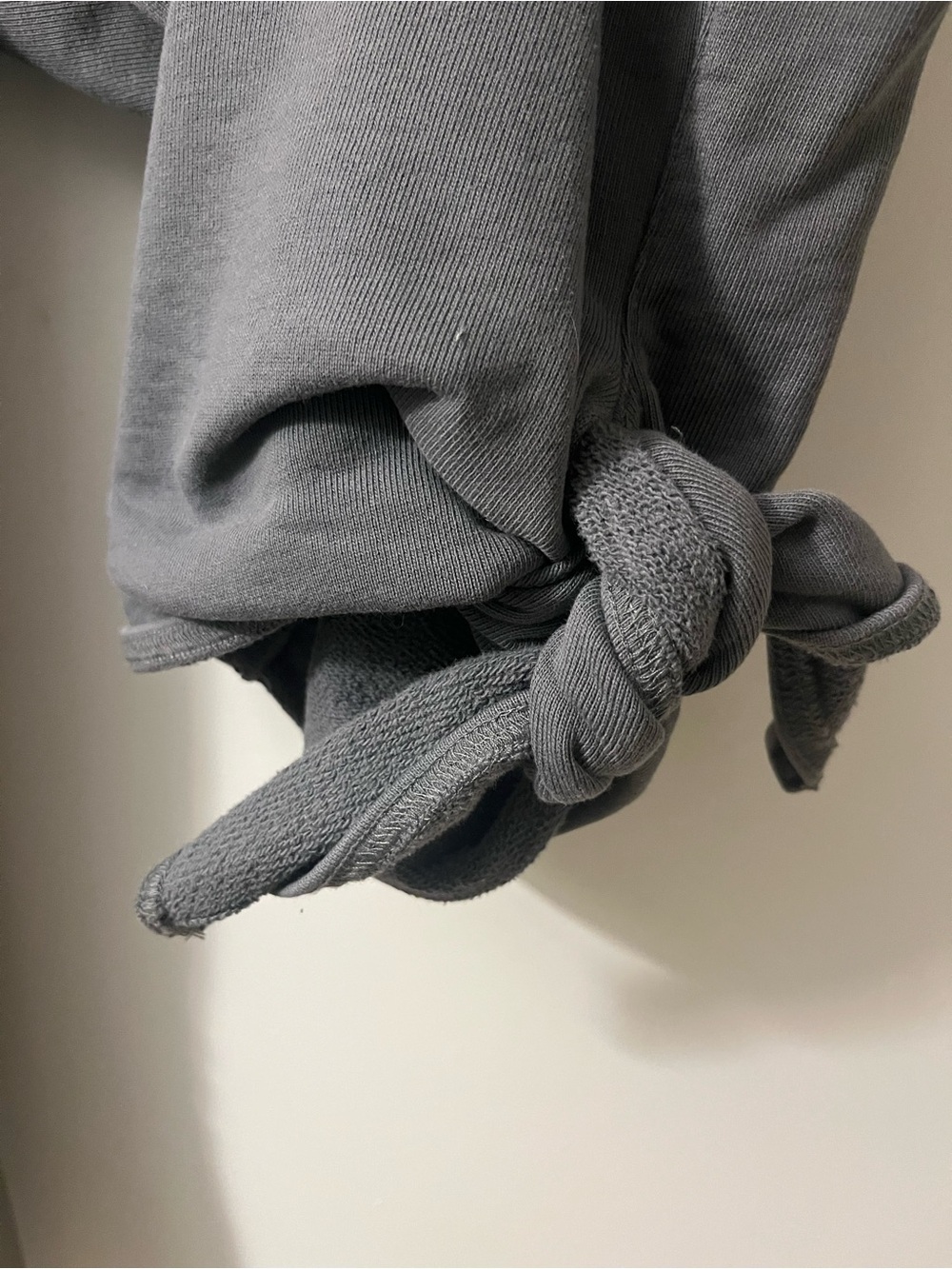 Tibi Gray Elastic-Waist Ankle-Tie Sweatpants - Picture 3 of 4